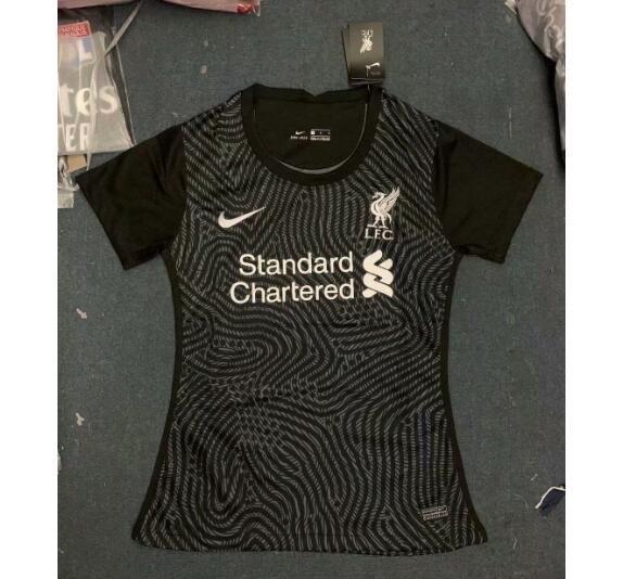 Liverpool Women Goalkeeper Black Soccer Jersey Shirt 2020/21